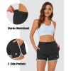 imageMAGCOMSEN Womens Athletic Shorts with Pockets Quick Dry Lightweight 35quot Running Gym Workout Shorts Hiking SportBlack