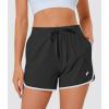 imageMAGCOMSEN Womens Athletic Shorts with Pockets Quick Dry Lightweight 35quot Running Gym Workout Shorts Hiking SportBlack