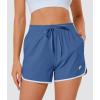 imageMAGCOMSEN Womens Athletic Shorts with Pockets Quick Dry Lightweight 35quot Running Gym Workout Shorts Hiking SportBlue Grey