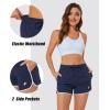 imageMAGCOMSEN Womens Athletic Shorts with Pockets Quick Dry Lightweight 35quot Running Gym Workout Shorts Hiking SportNavy