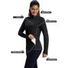 imageMAGCOMSEN Womens Quarter Zip Fleece Pullover Mock Neck Thermal Shirts with Zip Pocket Athletic Running TopsBlack