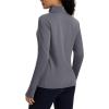 imageMAGCOMSEN Womens Quarter Zip Fleece Pullover Mock Neck Thermal Shirts with Zip Pocket Athletic Running TopsDark Grey