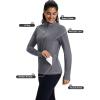 imageMAGCOMSEN Womens Quarter Zip Fleece Pullover Mock Neck Thermal Shirts with Zip Pocket Athletic Running TopsDark Grey
