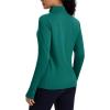 imageMAGCOMSEN Womens Quarter Zip Fleece Pullover Mock Neck Thermal Shirts with Zip Pocket Athletic Running TopsGreen
