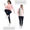 imageMAGCOMSEN Womens Quarter Zip Fleece Pullover Mock Neck Thermal Shirts with Zip Pocket Athletic Running TopsLightpink