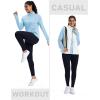imageMAGCOMSEN Womens Quarter Zip Fleece Pullover Mock Neck Thermal Shirts with Zip Pocket Athletic Running TopsLsblue
