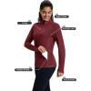imageMAGCOMSEN Womens Quarter Zip Fleece Pullover Mock Neck Thermal Shirts with Zip Pocket Athletic Running TopsVintage Red
