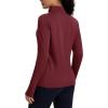 imageMAGCOMSEN Womens Quarter Zip Fleece Pullover Mock Neck Thermal Shirts with Zip Pocket Athletic Running TopsVintage Red