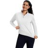 imageMAGCOMSEN Womens Quarter Zip Fleece Pullover Mock Neck Thermal Shirts with Zip Pocket Athletic Running TopsWhite
