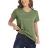 imageMAGCOMSEN Womens Short Sleeve Quick Dry TShirt Cool Wicking Moisture Workout Athletic Hiking Running Yoga Gym 2 Pack2 Packblack army Green