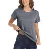imageMAGCOMSEN Womens Short Sleeve Quick Dry TShirt Cool Wicking Moisture Workout Athletic Hiking Running Yoga Gym 2 Pack2 Packblack dark Grey