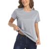 imageMAGCOMSEN Womens Short Sleeve Quick Dry TShirt Cool Wicking Moisture Workout Athletic Hiking Running Yoga Gym 2 Pack2 Packblack light Grey