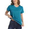 imageMAGCOMSEN Womens Short Sleeve Quick Dry TShirt Cool Wicking Moisture Workout Athletic Hiking Running Yoga Gym 2 Pack2 Packblack peacock Blue