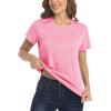 imageMAGCOMSEN Womens Short Sleeve Quick Dry TShirt Cool Wicking Moisture Workout Athletic Hiking Running Yoga Gym 2 Pack2 Packdark Grey pink