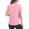 imageMAGCOMSEN Womens Short Sleeve Quick Dry TShirt Cool Wicking Moisture Workout Athletic Hiking Running Yoga Gym 2 Pack2 Packdark Grey pink