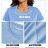imageMAGCOMSEN Womens Short Sleeve Quick Dry TShirt Cool Wicking Moisture Workout Athletic Hiking Running Yoga Gym 2 Pack2 Packlight Grey light Blue