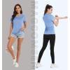 imageMAGCOMSEN Womens Short Sleeve Quick Dry TShirt Cool Wicking Moisture Workout Athletic Hiking Running Yoga Gym 2 Pack2 Packlight Grey light Blue