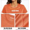 imageMAGCOMSEN Womens Short Sleeve Quick Dry TShirt Cool Wicking Moisture Workout Athletic Hiking Running Yoga Gym 2 Pack2 Packlight Grey orange