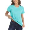 imageMAGCOMSEN Womens Short Sleeve Quick Dry TShirt Cool Wicking Moisture Workout Athletic Hiking Running Yoga Gym 2 Pack2 Packpink light Green