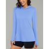 imageMAGCOMSEN Womens Sun Hoodie UPF 50 Long Sleeve Shirts for Hiking Fishing Athletic Lightweight UV HoodieLight Blue