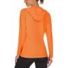 imageMAGCOMSEN Womens Sun Hoodie UPF 50 Long Sleeve Shirts for Hiking Fishing Athletic Lightweight UV HoodieOrange