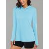 imageMAGCOMSEN Womens Sun Hoodie UPF 50 Long Sleeve Shirts for Hiking Fishing Athletic Lightweight UV HoodiePale Blue