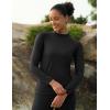 imageMAGCOMSEN Womens Thermal Shirts Mock Turtleneck Fleece Lined Long Sleeve Workout Tops Underwear Base Layer RunningBlack
