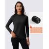 imageMAGCOMSEN Womens Thermal Shirts Mock Turtleneck Fleece Lined Long Sleeve Workout Tops Underwear Base Layer RunningBlack