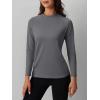 imageMAGCOMSEN Womens Thermal Shirts Mock Turtleneck Fleece Lined Long Sleeve Workout Tops Underwear Base Layer RunningDark Grey