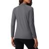 imageMAGCOMSEN Womens Thermal Shirts Mock Turtleneck Fleece Lined Long Sleeve Workout Tops Underwear Base Layer RunningDark Grey
