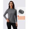 imageMAGCOMSEN Womens Thermal Shirts Mock Turtleneck Fleece Lined Long Sleeve Workout Tops Underwear Base Layer RunningDark Grey