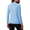 imageMAGCOMSEN Womens Thermal Shirts Mock Turtleneck Fleece Lined Long Sleeve Workout Tops Underwear Base Layer RunningLight Blue