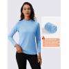 imageMAGCOMSEN Womens Thermal Shirts Mock Turtleneck Fleece Lined Long Sleeve Workout Tops Underwear Base Layer RunningLight Blue