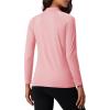 imageMAGCOMSEN Womens Thermal Shirts Mock Turtleneck Fleece Lined Long Sleeve Workout Tops Underwear Base Layer RunningLight Pink