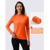 imageMAGCOMSEN Womens Thermal Shirts Mock Turtleneck Fleece Lined Long Sleeve Workout Tops Underwear Base Layer RunningOrange