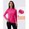 imageMAGCOMSEN Womens Thermal Shirts Mock Turtleneck Fleece Lined Long Sleeve Workout Tops Underwear Base Layer RunningRose Red
