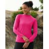 imageMAGCOMSEN Womens Thermal Shirts Mock Turtleneck Fleece Lined Long Sleeve Workout Tops Underwear Base Layer RunningRose Red