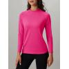 imageMAGCOMSEN Womens Thermal Shirts Mock Turtleneck Fleece Lined Long Sleeve Workout Tops Underwear Base Layer RunningRose Red