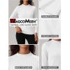 imageMAGCOMSEN Womens Thermal Shirts Mock Turtleneck Fleece Lined Long Sleeve Workout Tops Underwear Base Layer RunningWhite