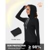 imageMAGCOMSEN Womens UPF 80 Sun Protection Hoodie Shirt Long Sleeve Outdoor Hiking Fishing Rash Guard with PocketBlack