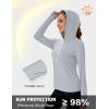 imageMAGCOMSEN Womens UPF 80 Sun Protection Hoodie Shirt Long Sleeve Outdoor Hiking Fishing Rash Guard with PocketBrightgray
