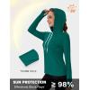 imageMAGCOMSEN Womens UPF 80 Sun Protection Hoodie Shirt Long Sleeve Outdoor Hiking Fishing Rash Guard with PocketEgreen