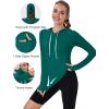 imageMAGCOMSEN Womens UPF 80 Sun Protection Hoodie Shirt Long Sleeve Outdoor Hiking Fishing Rash Guard with PocketEgreen
