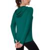 imageMAGCOMSEN Womens UPF 80 Sun Protection Hoodie Shirt Long Sleeve Outdoor Hiking Fishing Rash Guard with PocketEgreen