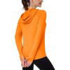 imageMAGCOMSEN Womens UPF 80 Sun Protection Hoodie Shirt Long Sleeve Outdoor Hiking Fishing Rash Guard with PocketFrorange
