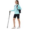 imageMAGCOMSEN Womens UPF 80 Sun Protection Hoodie Shirt Long Sleeve Outdoor Hiking Fishing Rash Guard with PocketLight Lake Blue