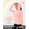 imageMAGCOMSEN Womens UPF 80 Sun Protection Hoodie Shirt Long Sleeve Outdoor Hiking Fishing Rash Guard with PocketLightpink