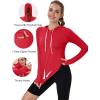 imageMAGCOMSEN Womens UPF 80 Sun Protection Hoodie Shirt Long Sleeve Outdoor Hiking Fishing Rash Guard with PocketTomatored
