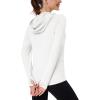 imageMAGCOMSEN Womens UPF 80 Sun Protection Hoodie Shirt Long Sleeve Outdoor Hiking Fishing Rash Guard with PocketWhite