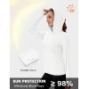 imageMAGCOMSEN Womens UPF 80 Sun Protection Hoodie Shirt Long Sleeve Outdoor Hiking Fishing Rash Guard with PocketWhite